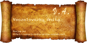 Veszelovszky Anita névjegykártya