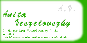 anita veszelovszky business card